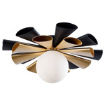 Daphne Ceiling Light Fixture - Matte Black / French Gold / Opal White