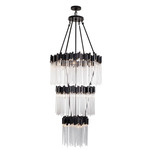 Matrix Tiered Chandelier - Matte Black / Clear