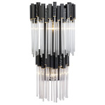 Matrix Tiered Wall Sconce - Matte Black / Clear