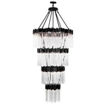 Matrix Tiered Chandelier - Matte Black / Clear