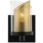 So Inclined Wall Sconce - Black / Gold / Clear