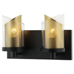So Inclined Bathroom Vanity Light - Black / Gold / Clear