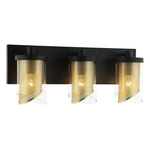 So Inclined Bathroom Vanity Light - Black / Gold / Clear