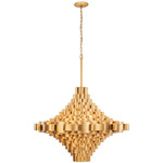 Totally Tubular Chandelier - Antique Gold