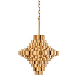 Totally Tubular Chandelier - Antique Gold