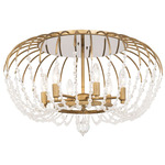 Voliere Ceiling Flush Light - Havana Gold / Crystal