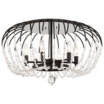 Voliere Ceiling Flush Light - Matte Black / Crystal