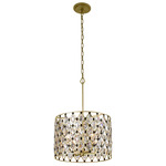 Windsor Pendant - French Gold / Matte Black / Crystal