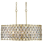 Windsor Linear Pendant - French Gold / Matte Black / Crystal