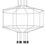 Wireflow Octagonal Pendant - Black / Pressed Glass