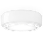 Bot Wide LED Wall / Ceiling Light - Glossy White / White Crystal