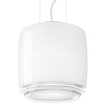 Bot LED Pendant - Glossy White / White Crystal