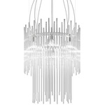 Diadema Two-Tier Pendant - Glossy Chrome / Crystal