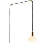 Plug-In Pendant with Oval Bulb - Brass / Opal