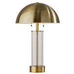 Troy Table Lamp - Antique Brass / Clear