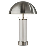 Troy Table Lamp - Brushed Steel / Clear