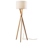 Brooklyn Floor Lamp - Natural Wood / White Linen