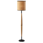 Cayman Floor Lamp - Black / Natural Wood / Black / Natural