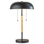 Everett Table Lamp - Black / Natural Wood / Black