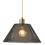 Zoe Pendant - Antique Brass / Smoke