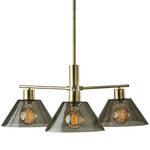 Zoe Chandelier - Antique Brass / Smoke