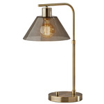 Zoe Table Lamp - Antique Brass / Smoke