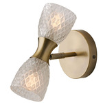 Nina Wall Sconce - Antique Brass / Clear Textured Glass