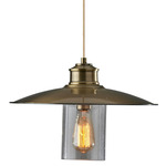 Kieran Pendant - Antique Brass / Clear Seeded