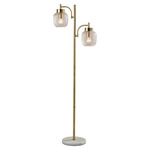 Natasha Tree Floor Lamp - Antique Brass / Clear Textured Glass