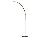Sonic Arc Floor Lamp with Smart Switch - Antique Brass / Frosted