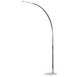 Sonic Arc Floor Lamp with Smart Switch - Brushed Steel / Frosted