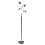 Cyrus Floor Lamp with Smart Switch - Brushed Steel / Frosted