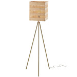 Bondi Floor Lamp - Antique Brass / Rattan