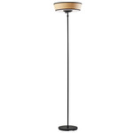 Harper Floor Lamp - Black / Natural/ Black