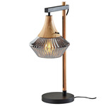Elsie Table Lamp - Black / Natural Wood / Smoke
