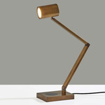 Newman Desk Lamp with Wireless Charging - Lacquered Brass