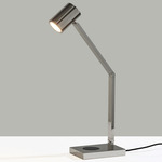 Newman Desk Lamp with Wireless Charging - Polished Nickel