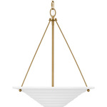 Dosinia Pendant - Aged Brass / White