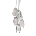 Mussels Multi Light Pendant - Brushed Gold / Clear and Alabaster