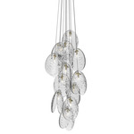 Mussels Multi Light Pendant - Brushed Gold / Clear