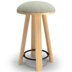 BuzziMilk Counter Stool - Natural Ash / Silver
