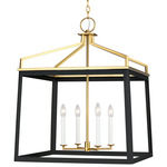 Carlow Chandelier - Brushed Brass / Midnight Black