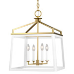 Carlow Chandelier - Brushed Brass / Matte White
