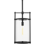 Eastham Outdoor Pendant - Textured Black / Clear