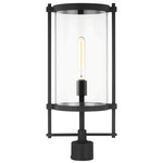 Eastham Outdoor Post Lamp - Textured Black / Clear