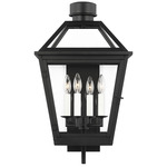 Hyannis Outdoor Wall Sconce - Textured Black / Clear