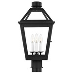 Hyannis Outdoor Post Lamp - Textured Black / Clear