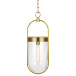 Blaine Pendant - Burnished Brass / Clear