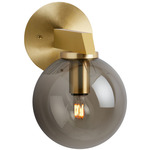 Gaia Wall Sconce - Satin Brass / Tinted Smoke