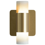 Roma Wall Sconce - Satin Brass / Honed Alabaster